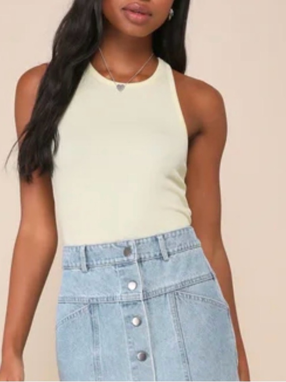 Lulus Everyday Essential Light Yellow Ribbed Racerback Tank Top
XS or Medium
NWT